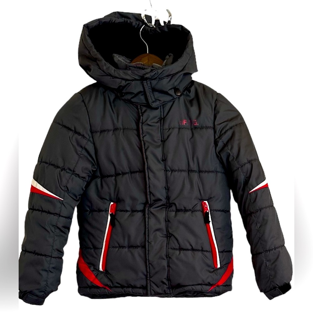 F.O.G by London fog big boys gray hooded puffer jacket, boy, S/8